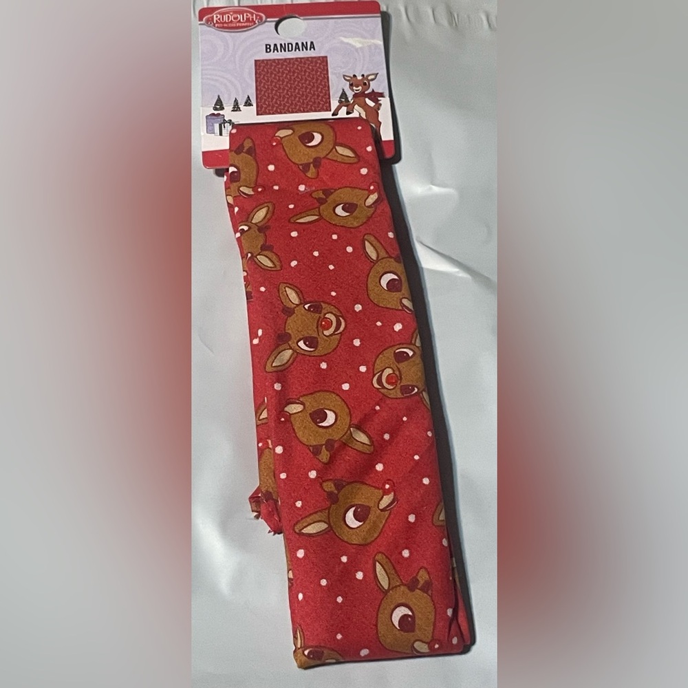 🔴‎ 3/$12 Red Rudolph Reindeer Bandana! NEW!